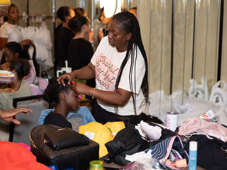 Skylah and Brittany prepare for HSA's 60th Anniversary Gala held at Manhattan's Ziegfeld Ballroom in New York on Monday, May 20, 2024.