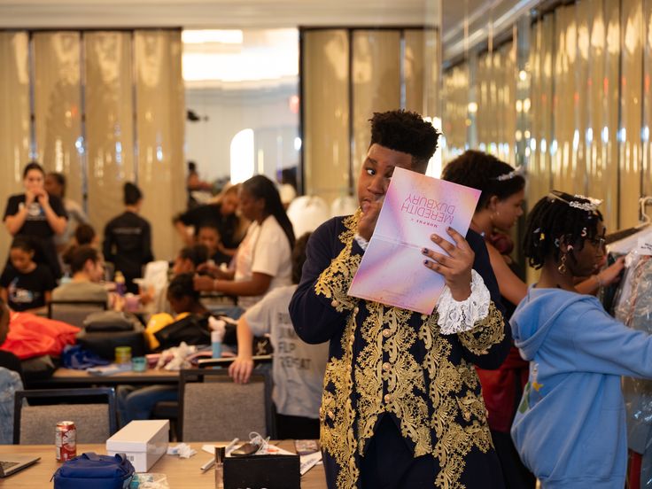 Student Amechi prepares for HSA's 60th Anniversary Gala held at Manhattan's Ziegfeld Ballroom in New York on Monday, May 20, 2024.