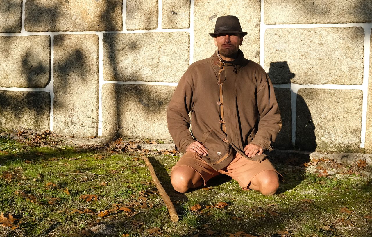 Steven Silva Dias, 37, a member of the Rainbow Gathering spiritual movement, came to Covas do Barroso to take part in a protest and encampment to connect with the region's nature.