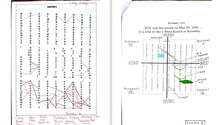 A word puzzle created by infamous serial killer BTK spells the name and other details about missing Oklahoma girl Cynthia Kinney, as well as the names of 10 of his known murder victims.