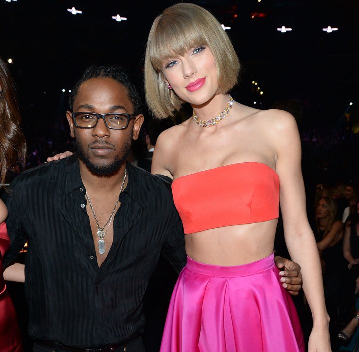 Lamar and Swift — pictured here at the 2016 Grammy Awards in Los Angeles — have been discussed heavily in middle school and high school English classes throughout the country.