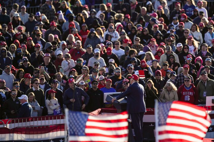 Republican presidential candidate former President Donald Trump speaks during a campaign rally in Wildwood, N.J., Saturday, May 11, 2024. (AP Photo/Matt Rourke)