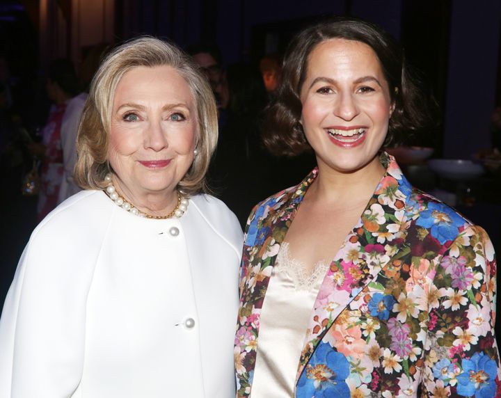 Producer Hillary Clinton and Taub are photographed on the opening night of "Suffs."