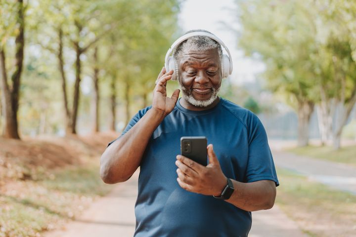 Walking to music with a fast tempo can make your exercise more intense and help you maintain a fast pace.