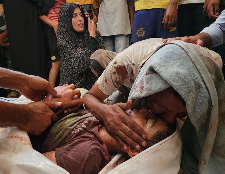 (EDITORS NOTE: Image depicts death) The number of fatalities in the Israeli airstrike on the "safe" Al-Mawasi camp near Khan Younis, Gaza, has risen to at least 90 on July 13, 2024.